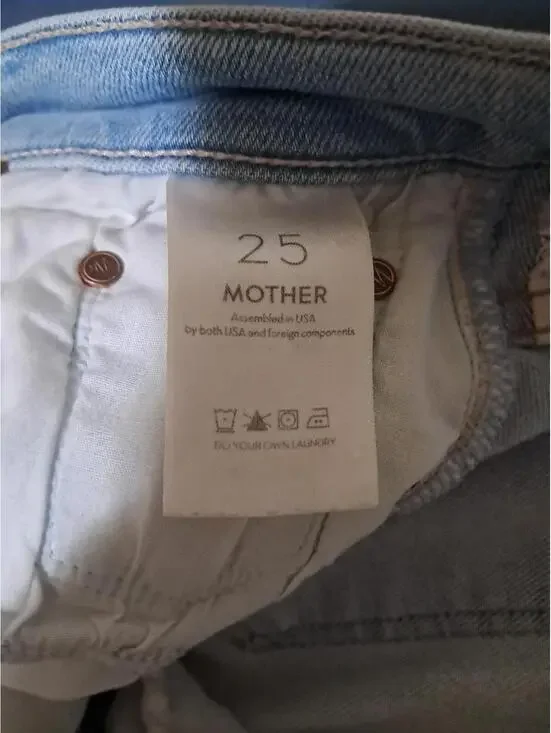 Mother The Insider Crop Step Fray Jeans Womens 29x25.5 Blue High Rise Denim - Picture 14 of 14